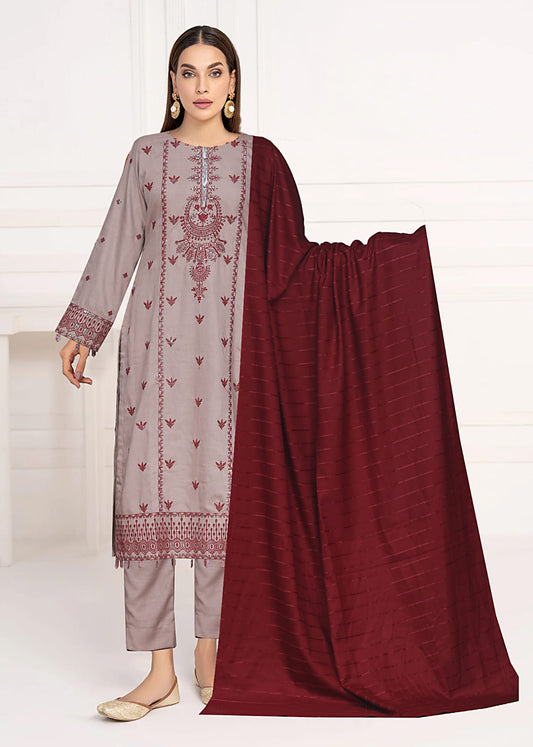 Pink Pure Winter Jacquard Dhanak – Stitched Ensemble